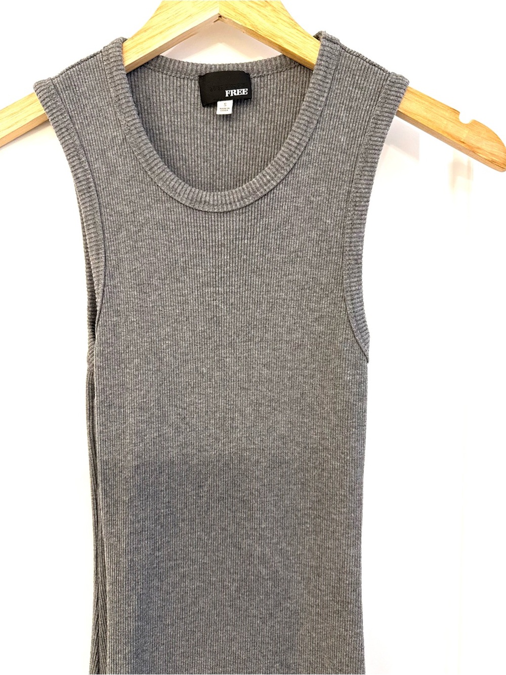Free People Ribbed Grey Sleeveless Tank